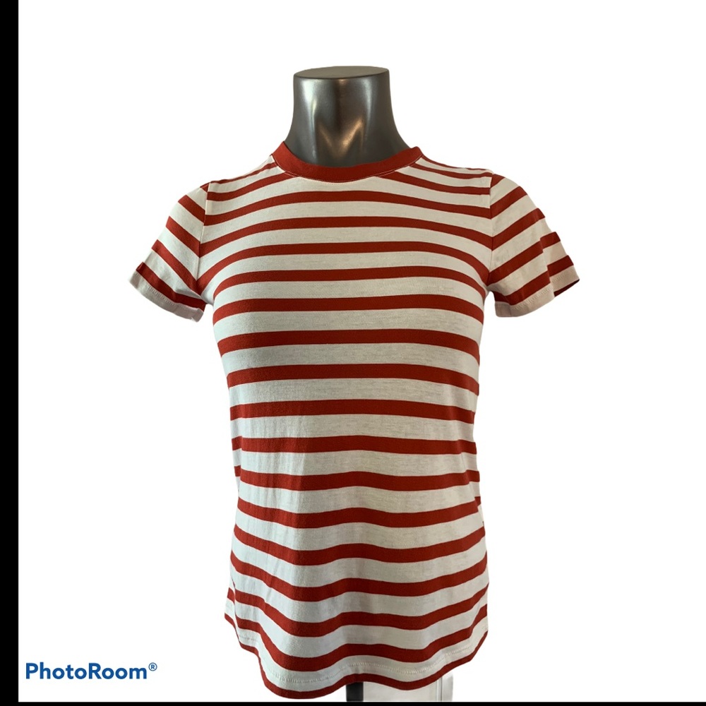 Madewell Red White Crew T shirt XXS